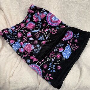 Vera Bradley Black Floral Throw Blanket
